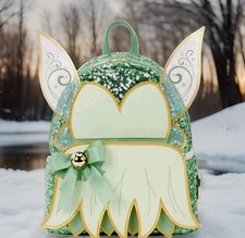Loungefly x Disney TinkerBell Iridescent Wings Holiday Sequin Mini Backpack NWT picture