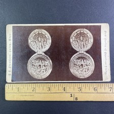 Religious Carving Stereoview G.E. Stanford Salem Mass Devils Angels 1870s picture