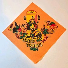 Vintage Halloween Collectible Paper Napkin Trick or Treat candy kid in costume  picture