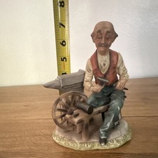 Ceramic Blacksmith Figurine 6 in Hand Painted Painted Finish Multicolor People picture