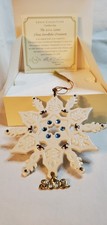 Lenox 2002 Swarovski Gemmed Snowflake 24 kt Christmas Tree Ornament in Box COA picture