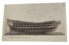 Musee de la Marine 1755 Ship Hull Photo~ Paris France ~ Antique RPPC Postcard picture