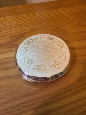 VTG Stratton England Silver Tone Compact W Mirror & Spot For Powder NICE picture
