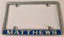 Vintage Matthews Dealership Booster License Plate Frame Vestal New York picture