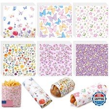 Reallnaive 300 Pcs Butterfly Flower Wax Paper Sheets 12 x 12 Inch picture