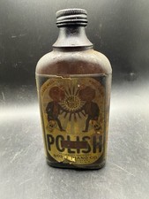 Antique Noble Piano Co Polish Bottle Detroit MI Paper Label Black Americana  picture