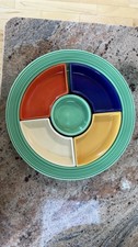 Vintage Fiesta Ware Multicolor Relish Tray -MINT picture