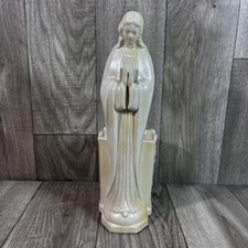 Vintage Ceramic Praying Virgin Mother Mary Figural Planter Vase 9.75”  by Ruben picture