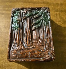 Vintage Souvenir California Redwood Trinket/Cigarette Box picture