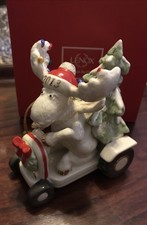 LENOX 2013 annual MOOSE Ornament Merry Moose Bringing Home The Tree NEW in box picture