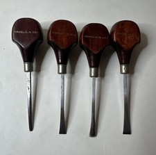 Vintage UJ Ramelson USA Wood Carving Palm Tools Chisels Gouges Set of 4 picture