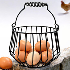 Wire Egg Basket, 24-Capacity Vintage Chicken Coop Basket with Handle for Farmhou picture