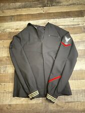 Vintage US Navy Sailor Cracker Jack Jumper Uniform Top Wool Crackerjack 40L picture