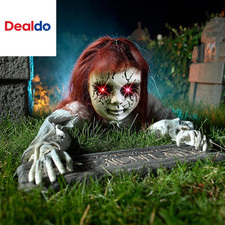 Halloween Scary Clawing Zombie Doll Outdoor Animatronic Groundbreaker Decoration picture