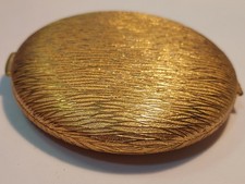 1940s VTG CHARLES of the RITZ Lady's Mirror Compact w/ Filigree Gold-Plated Case picture