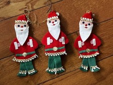 3 Vintage Felt Homemade Christmas Ornaments picture