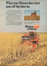 1974 XLARGE Print Ad of Massey Ferguson MF 750 Farm Tractor Combine picture