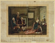Betsy Ross Birth of Our Nations Flag Vintage Illustration Glossy Reprint Wall Ar picture