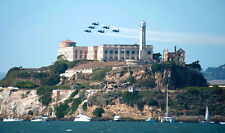 U.S. NAVY BLUE ANGELS over ALCATRAZ ISLAND-San Francisco Fleet Week PHOTO picture