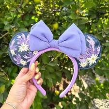 Disney- Parks French Lavender Floral Purple Flowers Minnie Ears Headband NWT picture
