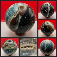 Big Beautiful Blue Amazonite Sphere With Druzy Quartz Reiki Healing 6LB picture