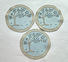 Marghab Jacaranda Tree Cocktail Rounds Set 3 Blue 5.5