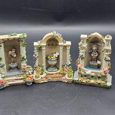 K's Collection Miniature Garden Fountain Figurines Set of 3 Cherub Floral Decor picture