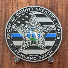 Broward County Sheriff Pompano Beach Police Highway Patrol Challenge Coin  W#22 picture