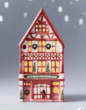 Anthropologie Ceramic Holiday House Tea Light Village Pub New In Box picture