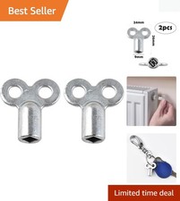 Portable Silver Radiator Valve Keys with Square Drive - 2 Pack Utility Tools picture
