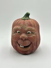 1988 Ceramic Light Up Halloween Jack-O-Lantern Scioto Mold Real Face No Light picture