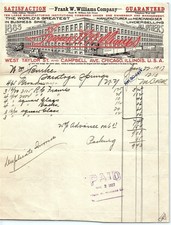 1917 Frank W. Williams Co. Chicago Billhead for Burke picture