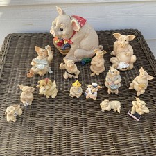 14pc Vintage Enesco Kathy Wise This Little Piggy Bank￼READ Below For Upgrade picture