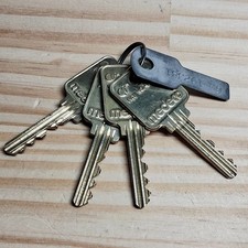 Four Medeco Restricted Do Not Duplicate Cut Keys with Numbers Tag picture