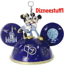 Disney 50th Anniversary Mickey Minnie Light Up Ear Hat Christmas Ornament NEW picture