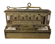 PLAGUE  - IVES TOY RAILWAY SERIES NO.800 MECHANICAL TROLLEY O-GAUGE CIRCA 1909 picture
