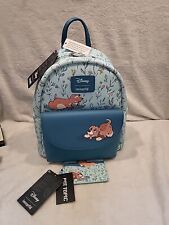 Fox and the Hound Loungefly Teal mini backpack with card wallet BN w/tags picture