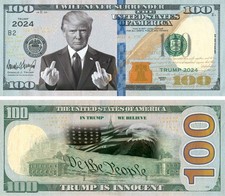 25 Pack Donald Trump is Innocent POTUS Collectible $100 Dollar Novelty Banknotes picture