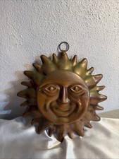 Vintage Copper Celestial Sun Face Wall Hanging Mold 9