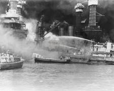 Pearl Harbor USS West Virginia On Fire 8x10 Glossy Photo Print WWII HT41362172 picture