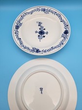 2 RARE 1900 Antique Meissen Neuer White Blue Floral 9.75