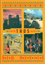 Postcard NM Taos multiview picture