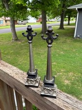 Pair Vtg Fleur de Lis Heavy Metal Iron 13
