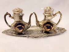Souvenir Alaska Teapot Salt & Pepper Shakers With Tray Made In Japan picture