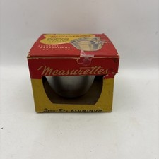 Vintage Spun-Ray Aluminum Measurettes Measuring Cup Set of 4 In Original Box NOS picture