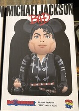 Medicom 400% + 100% Bearbrick Michael Jackson MJ Be@rbrick BAD Version picture