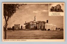 Omaha NE-Nebraska Municipal University Inset Blackstone Hotel Vintage Postcard picture