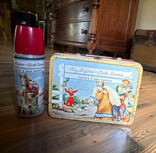 Vintage Roy Rogers & Dale Evans Double R Bar Ranch Metal Lunchbox w/ Thermos picture