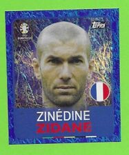 TOPPS Euro 2024 - LEG 8 Zinedine Zidane - Blue / Blue Glitter Rare Sticker picture