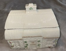 Belleek Cottage Cookie Jar 11th Anniversary Show *Rare* Vintage Irish Porcelain picture